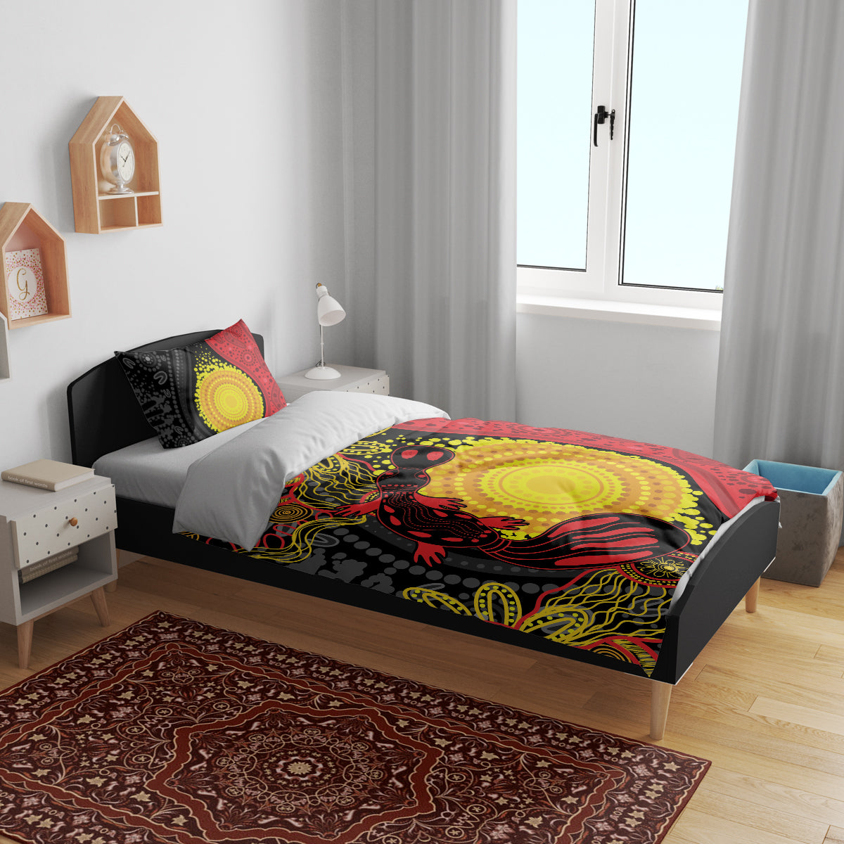 Platypus Aboriginal Art Style Bedding Set - Vibe Hoodie Shop