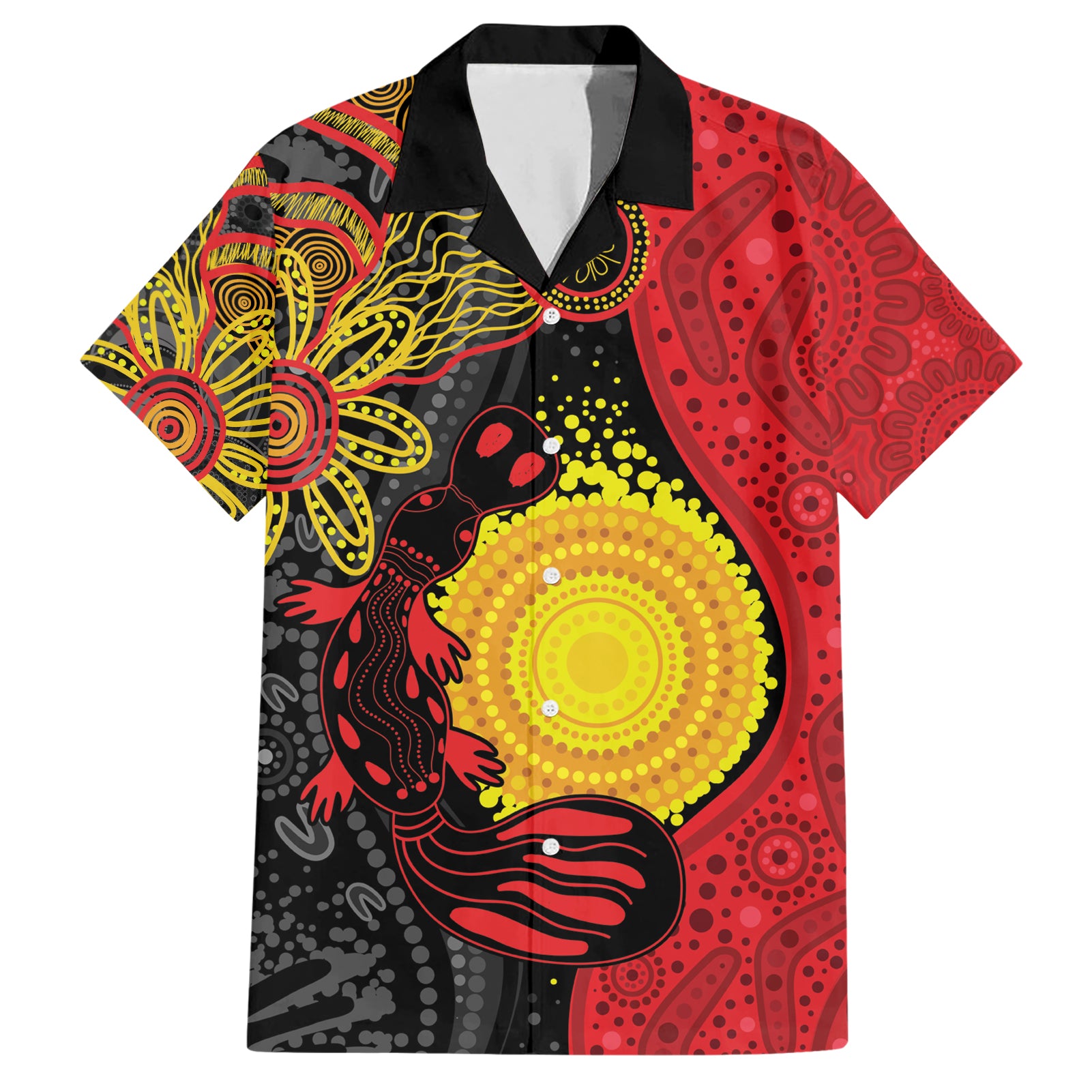 Platypus Aboriginal Art Style Hawaiian Shirt - Vibe Hoodie Shop