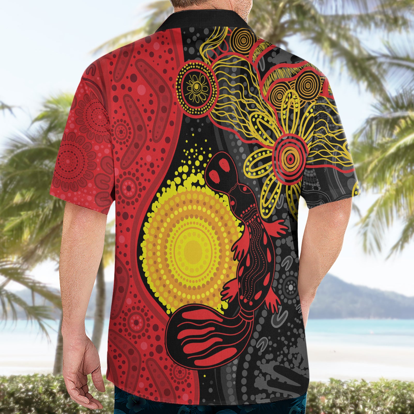 Platypus Aboriginal Art Style Hawaiian Shirt - Vibe Hoodie Shop