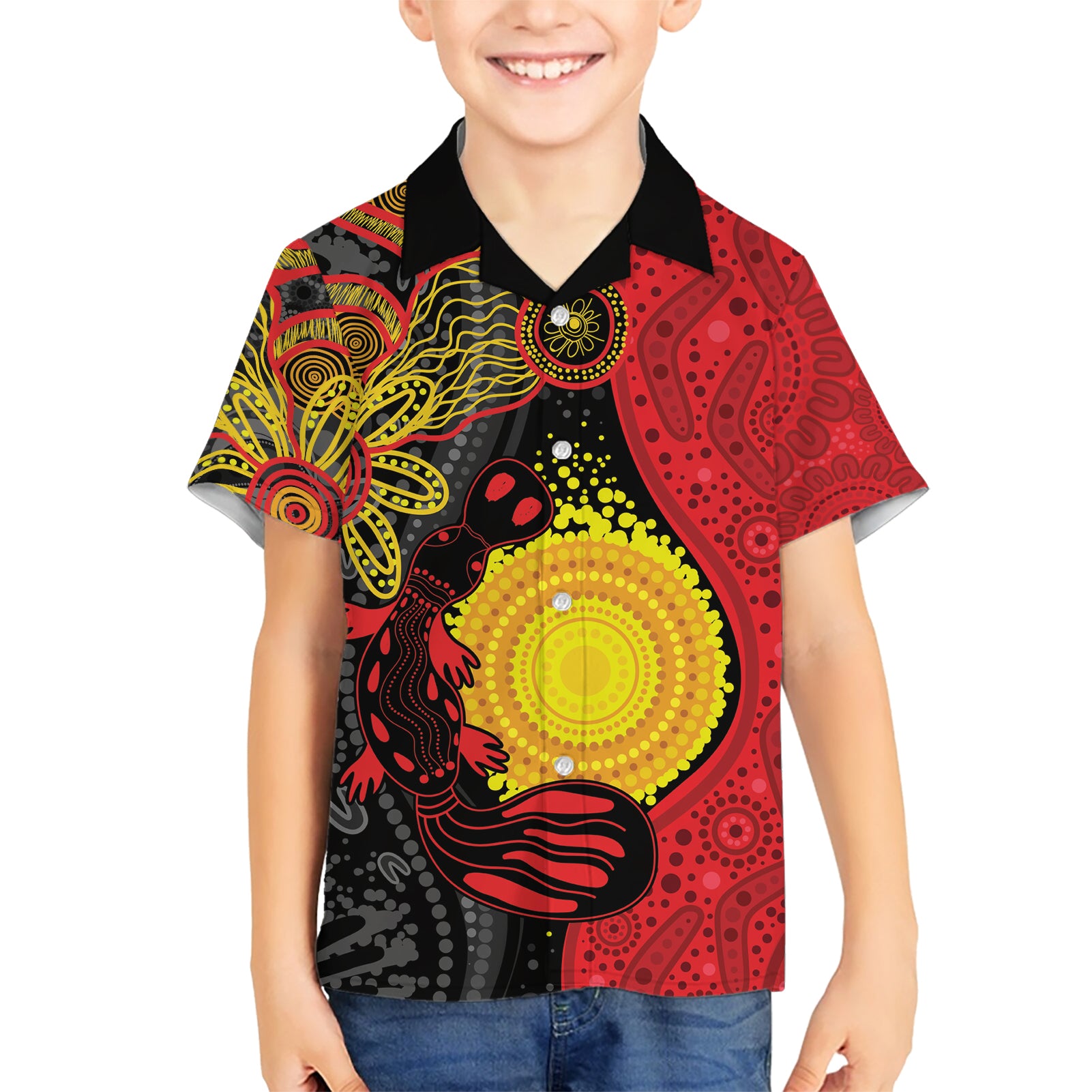 Platypus Aboriginal Art Style Hawaiian Shirt - Vibe Hoodie Shop