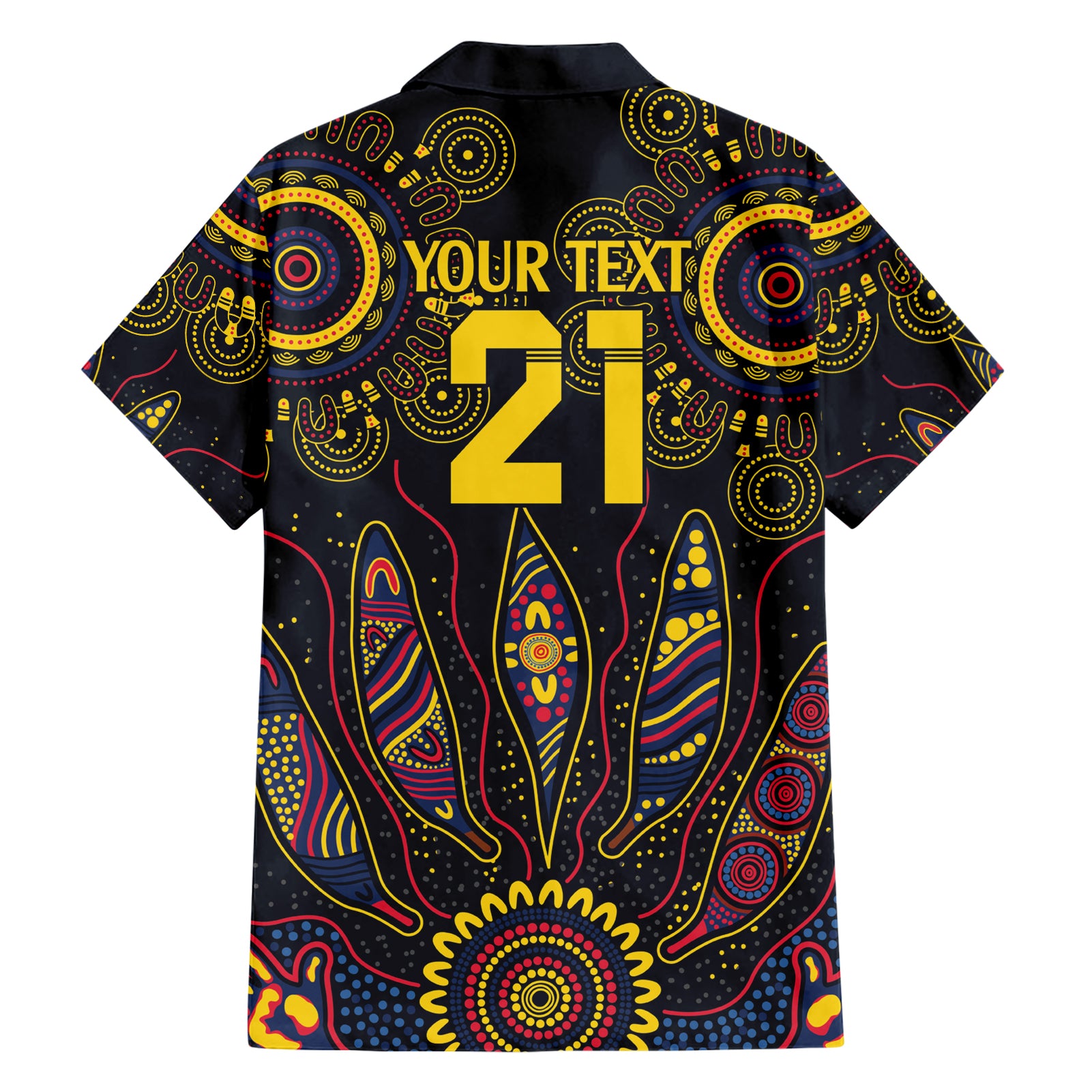 Custom Adelaide Football Hawaiian Shirt With Crow Aboriginal Art Style - Vibe Hoodie Shop