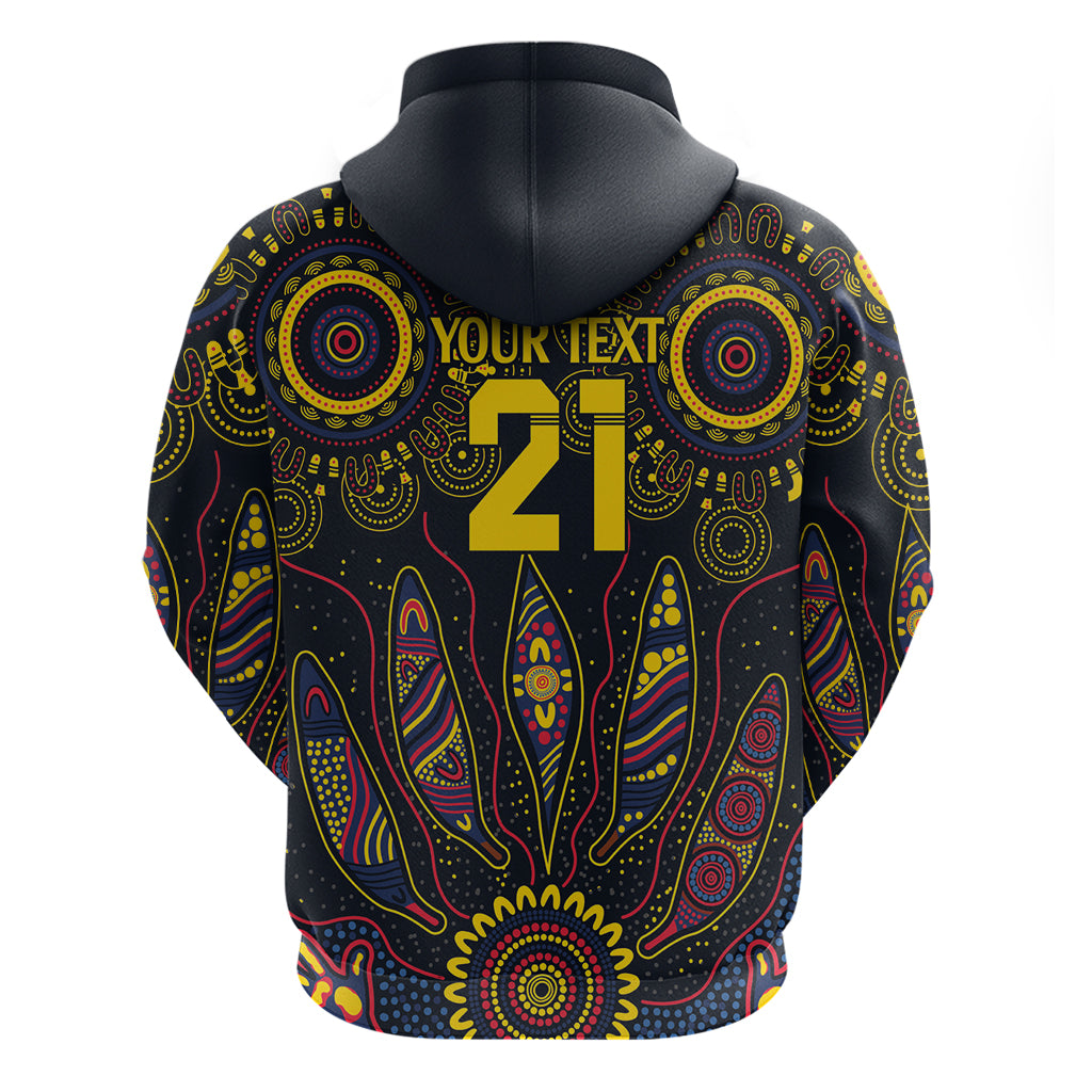 Custom Adelaide Football Hoodie With Crow Aboriginal Art Style LT9 - Vibe Hoodie Shop