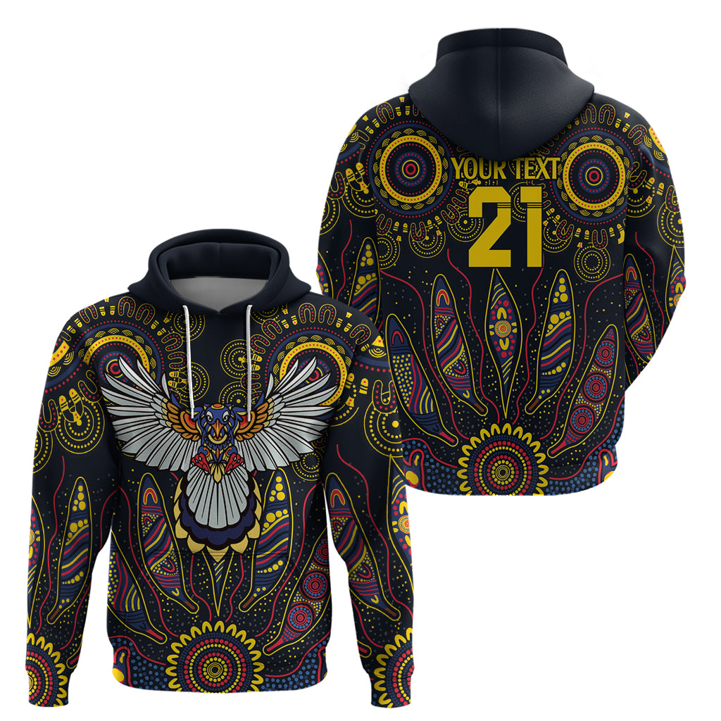 Custom Adelaide Football Hoodie With Crow Aboriginal Art Style LT9 - Vibe Hoodie Shop