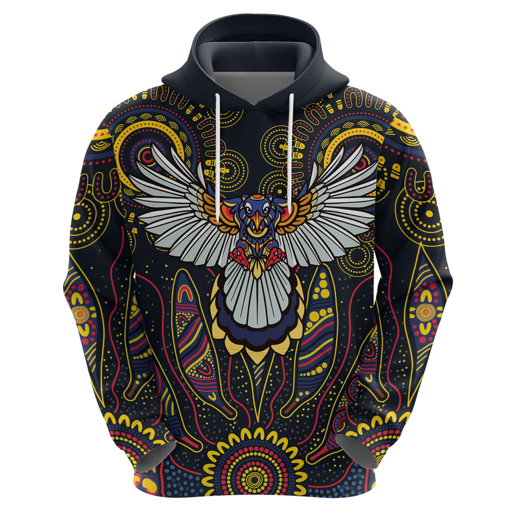 Custom Adelaide Football Hoodie With Crow Aboriginal Art Style LT9 - Vibe Hoodie Shop