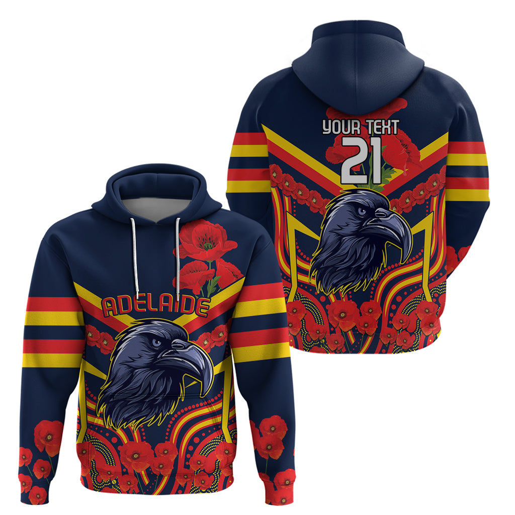Custom Crows Football ANZAC Hoodie Poppy Soldier With Aboriginal Dots Art LT9 - Vibe Hoodie Shop