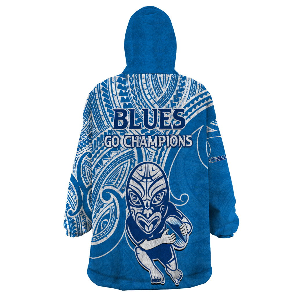 Blues Super Rugby Wearable Blanket Hoodie Kahurangi Go Champions 2023 - Vibe Hoodie Shop