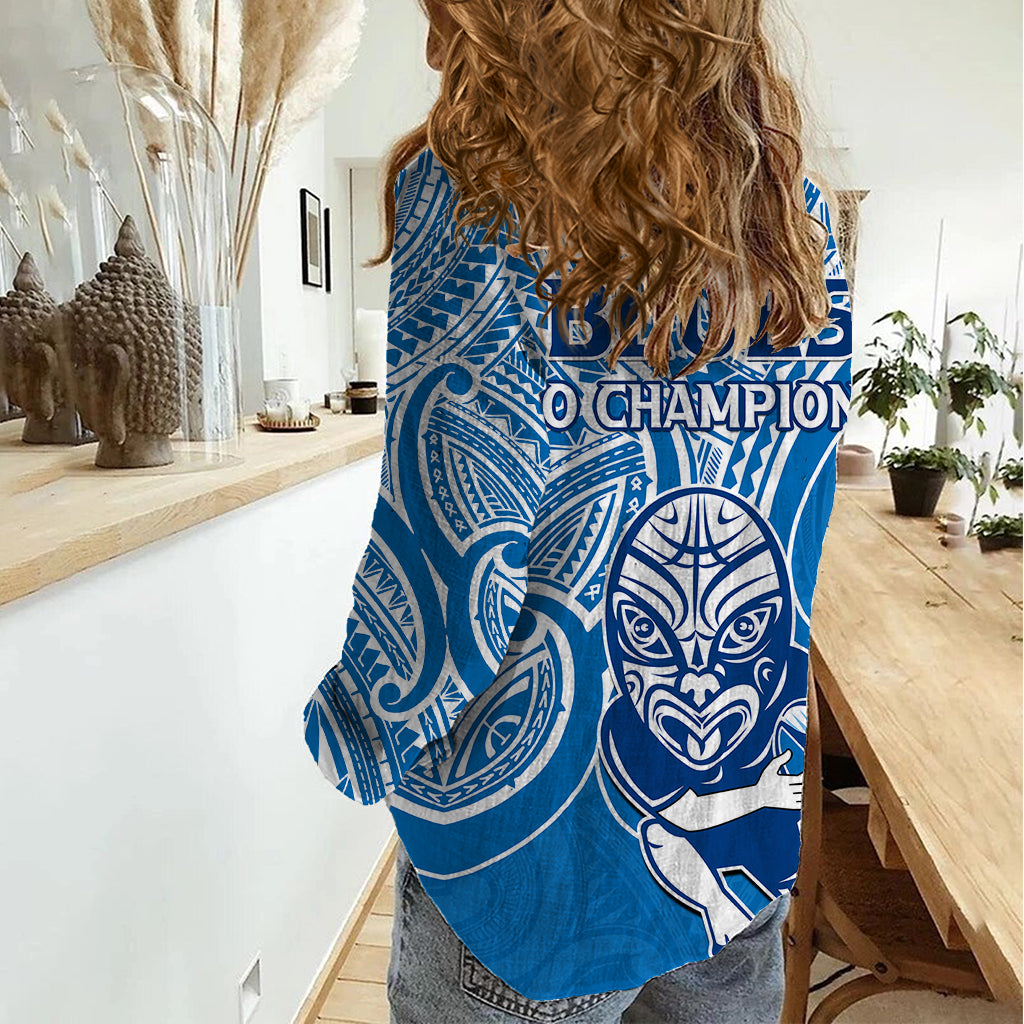 Blues Super Rugby Women Casual Shirt Kahurangi Go Champions 2023 - Vibe Hoodie Shop