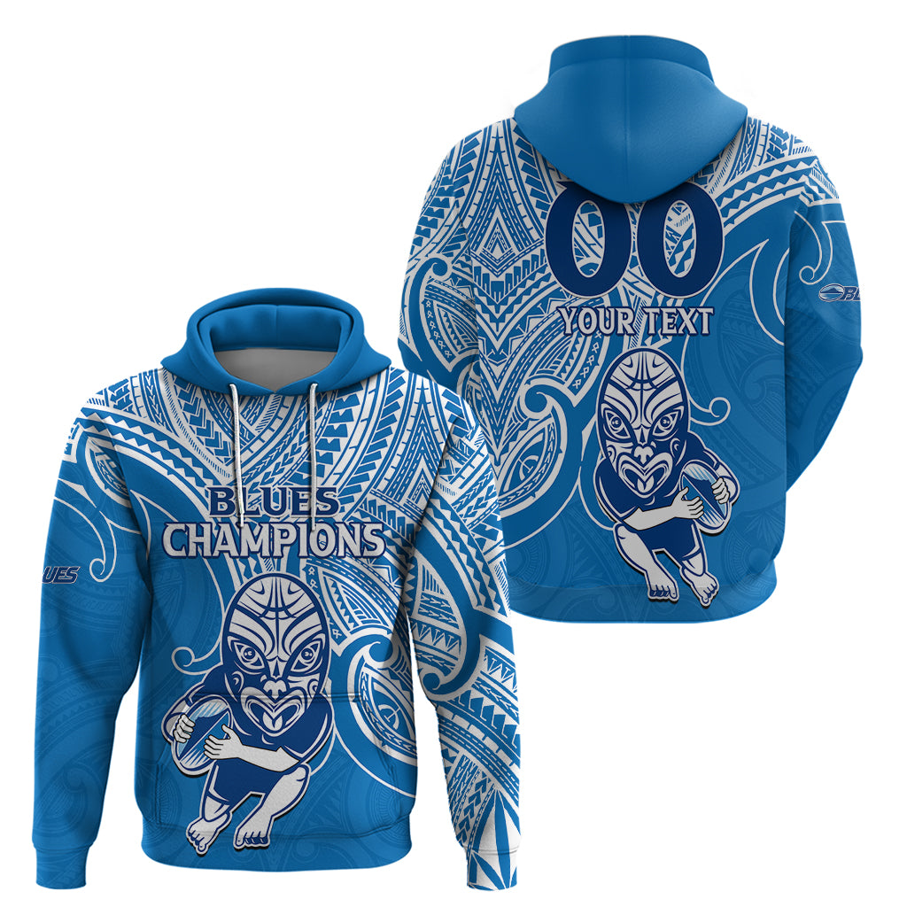 (Custom Text And Number) Blues Super Rugby Hoodie Kahurangi Go Champions 2023 LT9 - Vibe Hoodie Shop