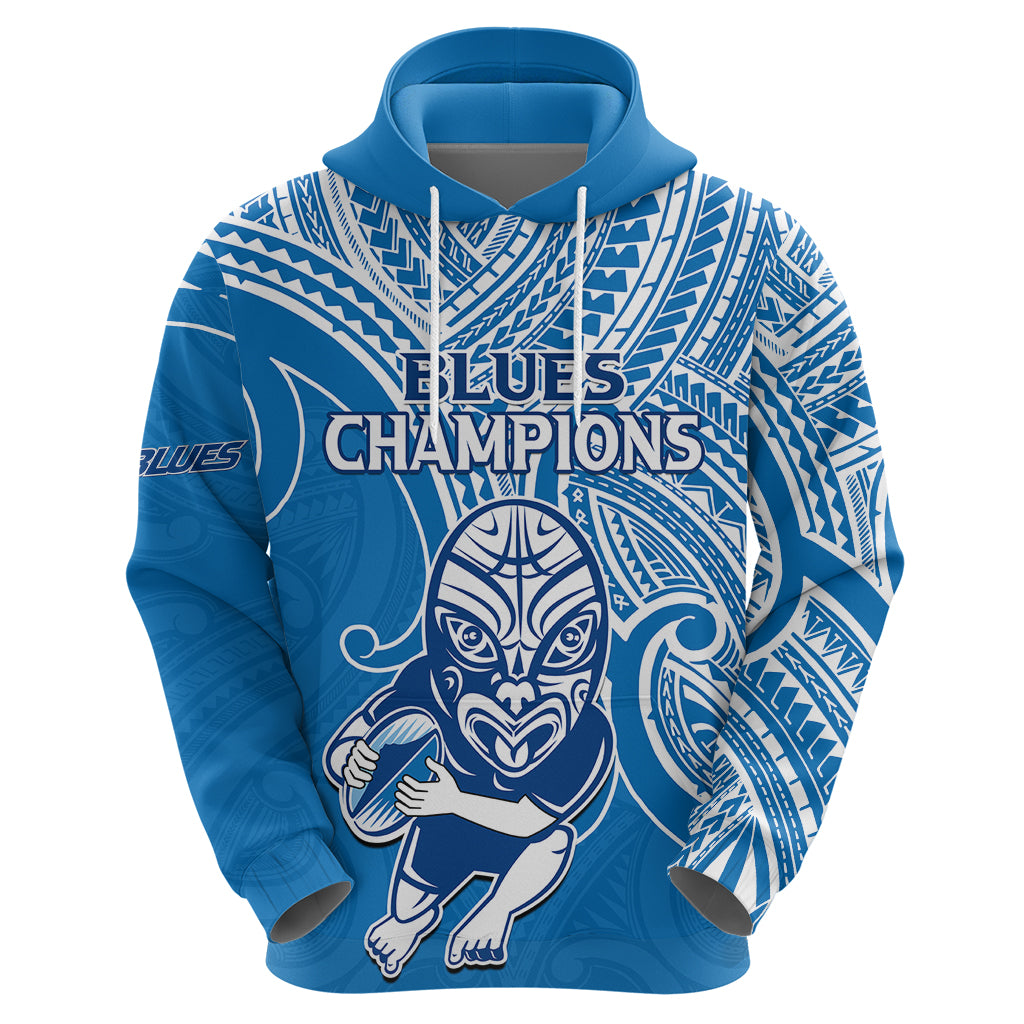 (Custom Text And Number) Blues Super Rugby Hoodie Kahurangi Go Champions 2023 LT9 - Vibe Hoodie Shop