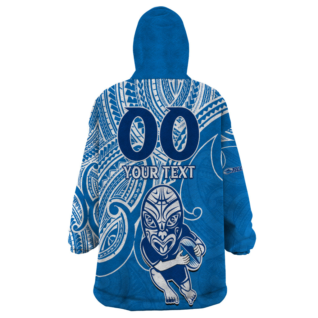 (Custom Text And Number) Blues Super Rugby Wearable Blanket Hoodie Kahurangi Go Champions 2023 - Vibe Hoodie Shop