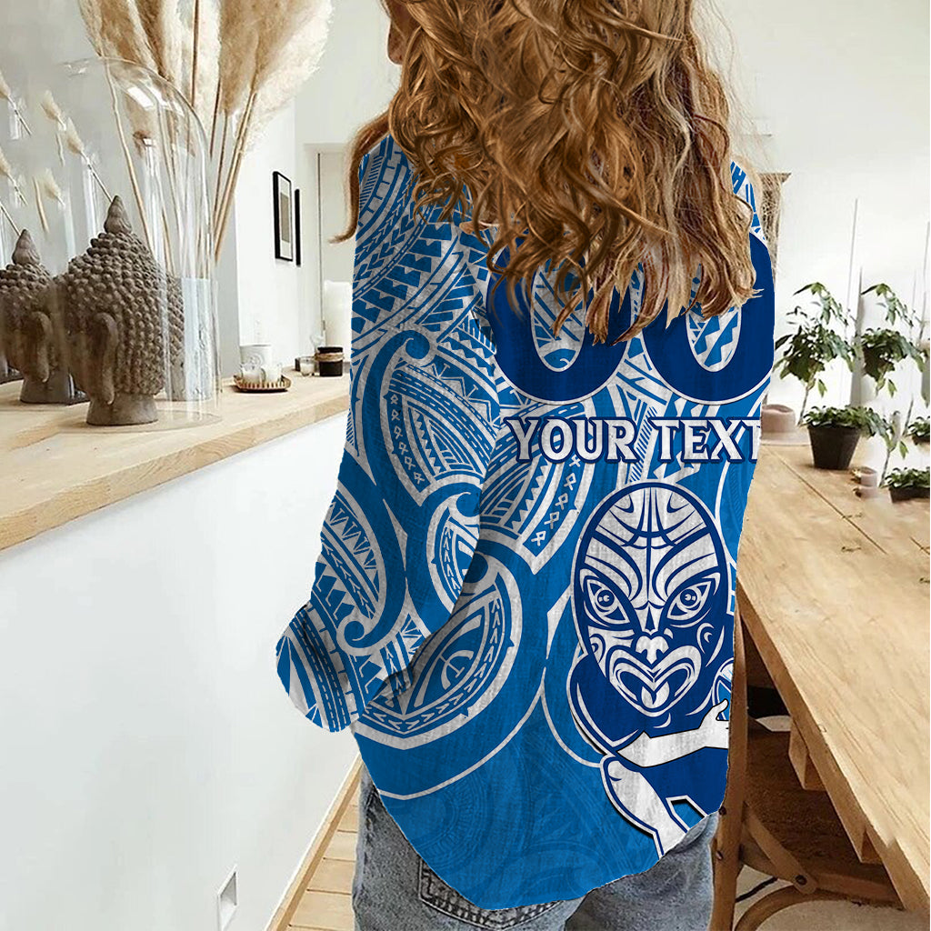 (Custom Text And Number) Blues Super Rugby Women Casual Shirt Kahurangi Go Champions 2023 - Vibe Hoodie Shop