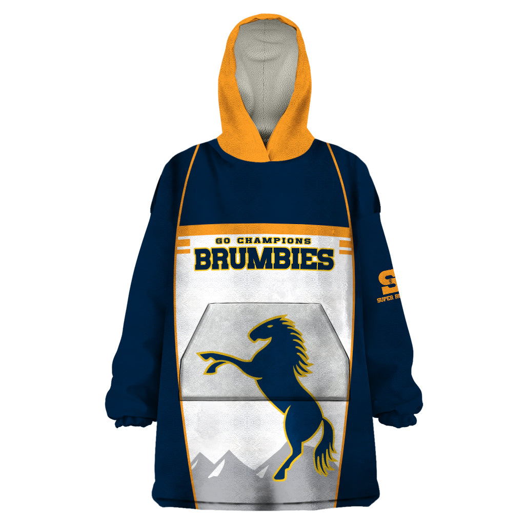 Brumbies Super Rugby Wearable Blanket Hoodie Brumbies Go Champions 2023 - Vibe Hoodie Shop