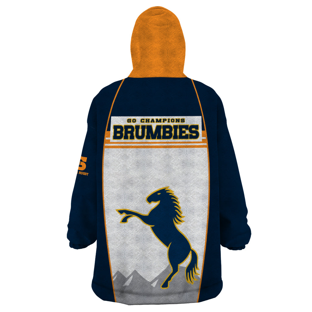 Brumbies Super Rugby Wearable Blanket Hoodie Brumbies Go Champions 2023 - Vibe Hoodie Shop