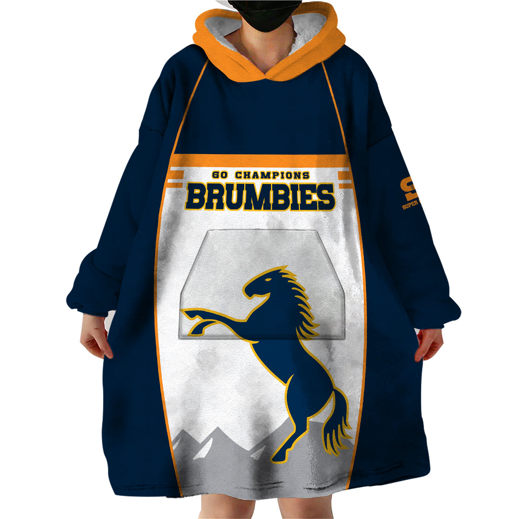 Brumbies Super Rugby Wearable Blanket Hoodie Brumbies Go Champions 2023 - Vibe Hoodie Shop