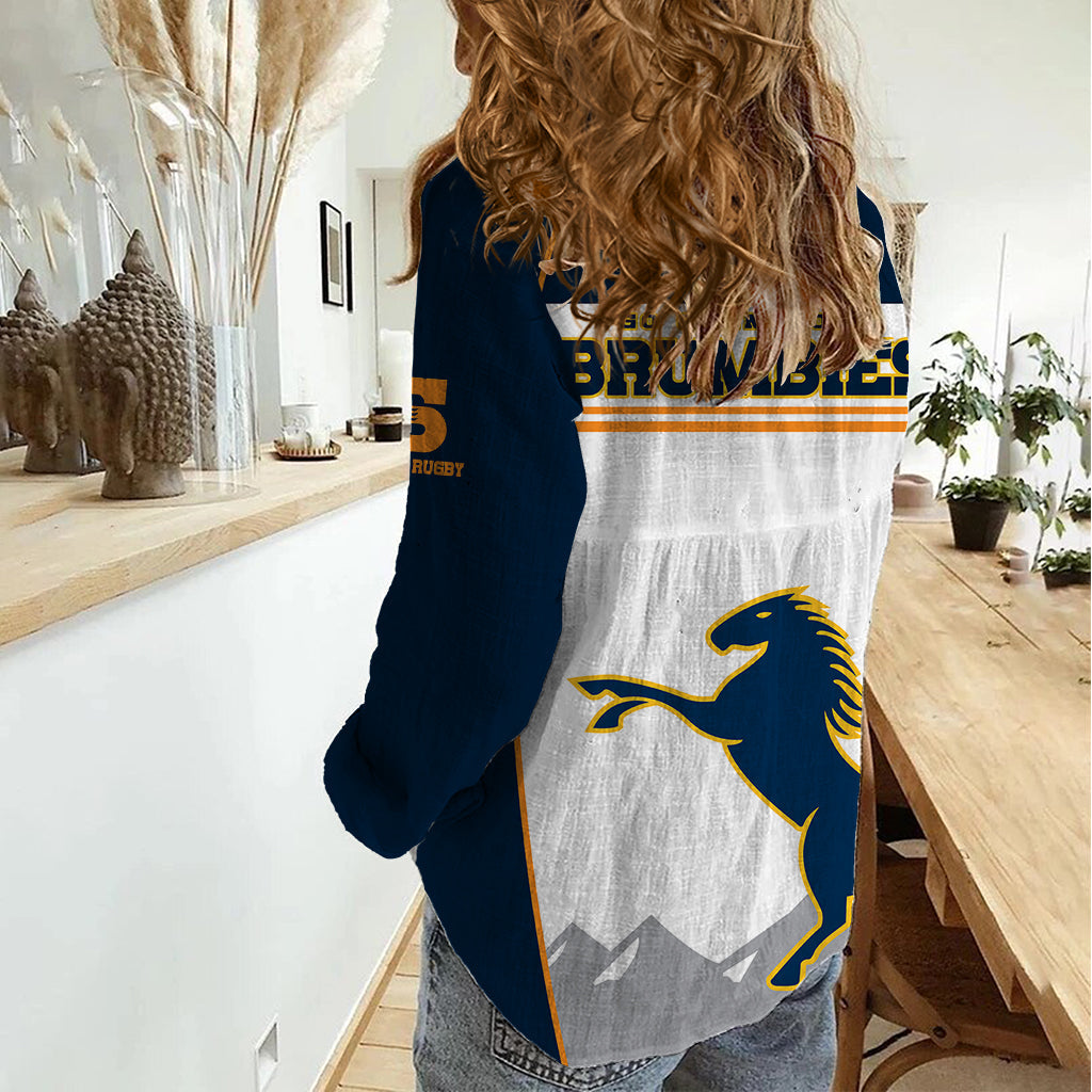 Brumbies Super Rugby Women Casual Shirt Brumbies Go Champions 2023 - Vibe Hoodie Shop