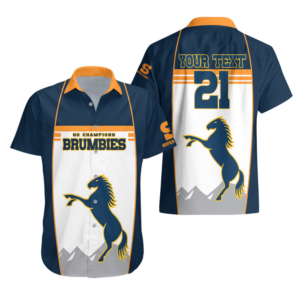 (Custom Text And Number) Brumbies Super Rugby Hawaiian Shirt Brumbies Go Champions 2023 - Vibe Hoodie Shop