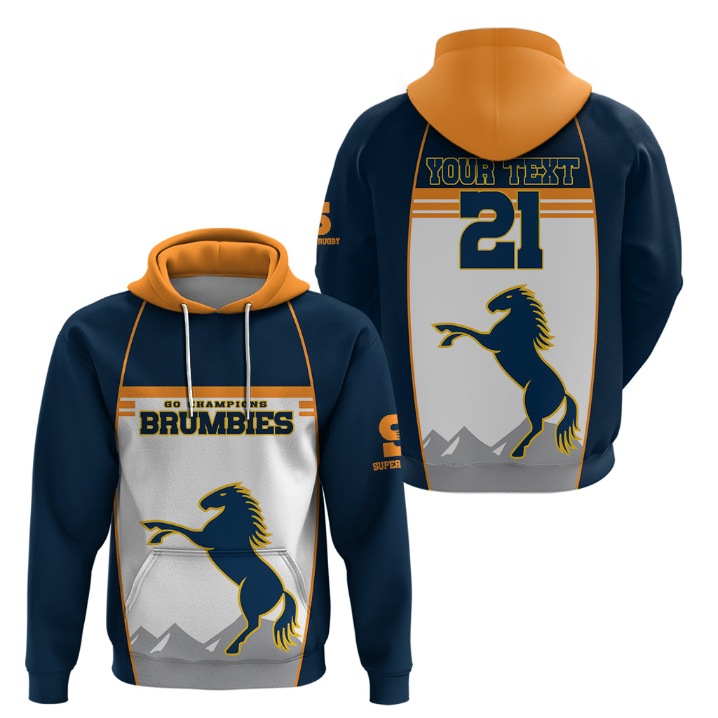 (Custom Text And Number) Brumbies Super Rugby Hoodie Brumbies Go Champions 2023 LT9 - Vibe Hoodie Shop