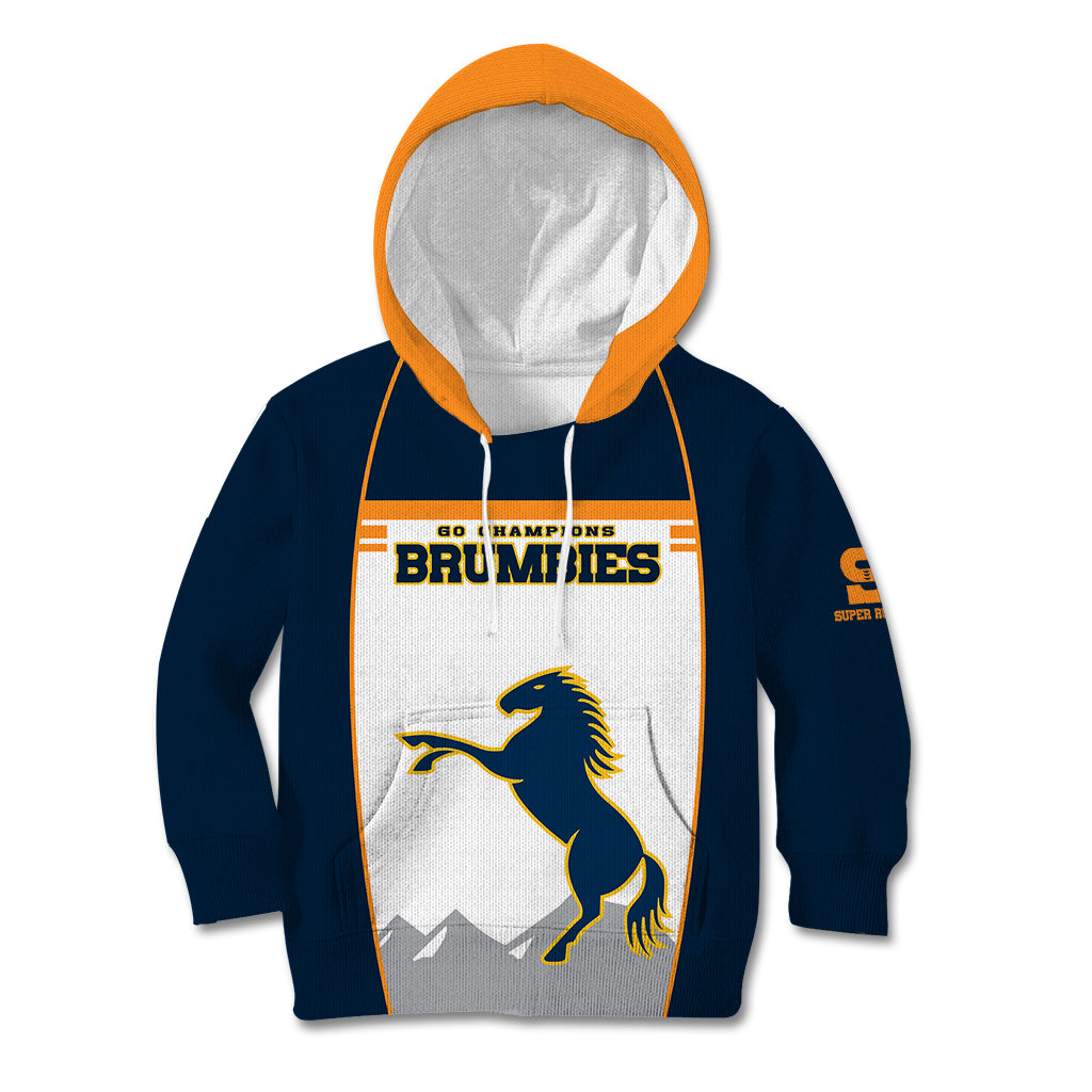 (Custom Text And Number) Brumbies Super Rugby Kid Hoodie Brumbies Go Champions 2023 - Vibe Hoodie Shop