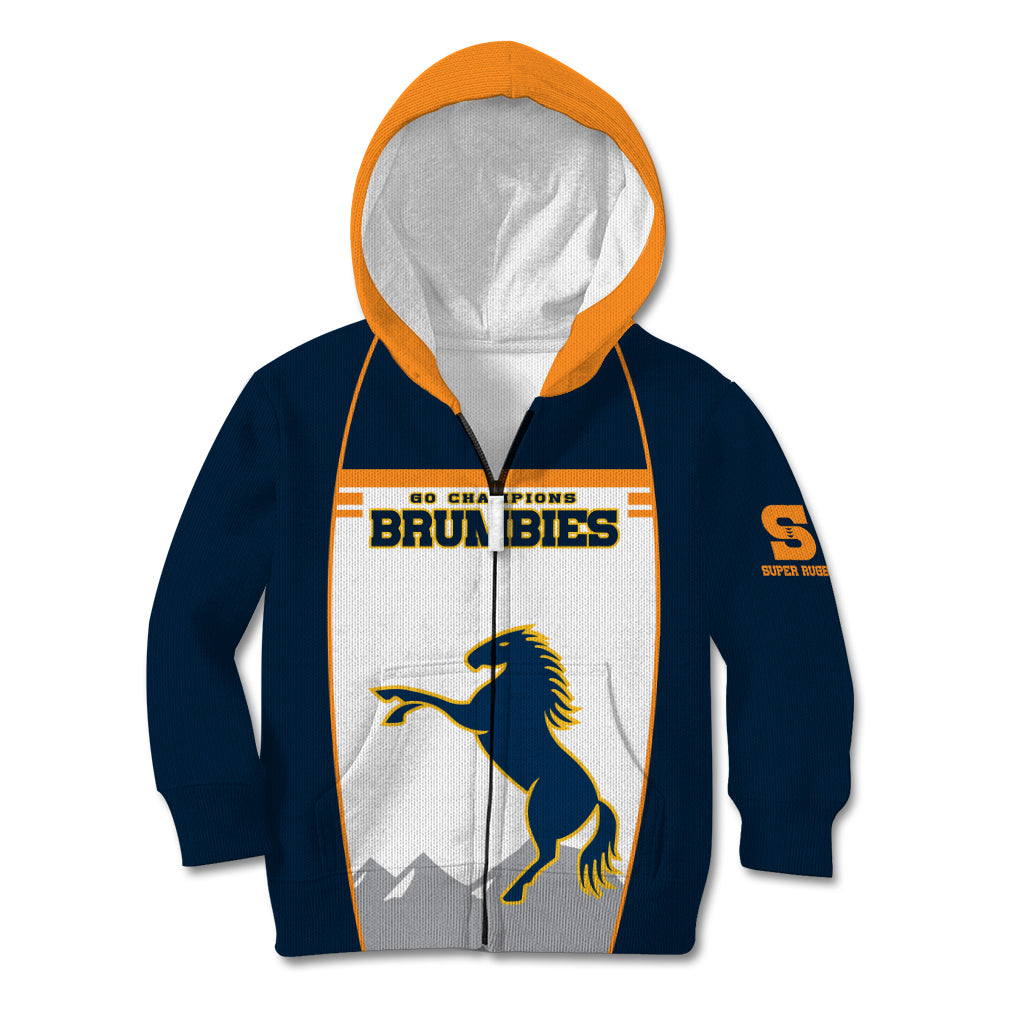 (Custom Text And Number) Brumbies Super Rugby Kid Hoodie Brumbies Go Champions 2023 - Vibe Hoodie Shop