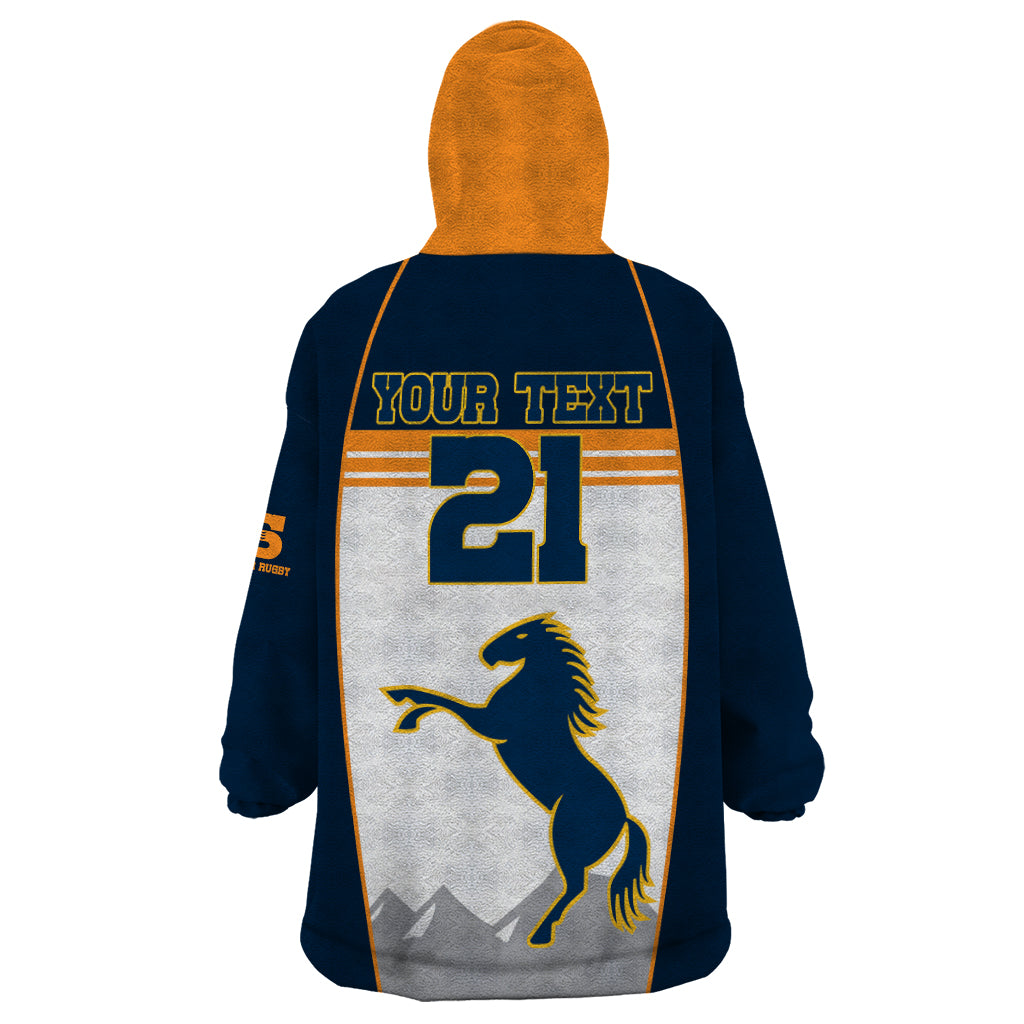 (Custom Text And Number) Brumbies Super Rugby Wearable Blanket Hoodie Brumbies Go Champions 2023 - Vibe Hoodie Shop