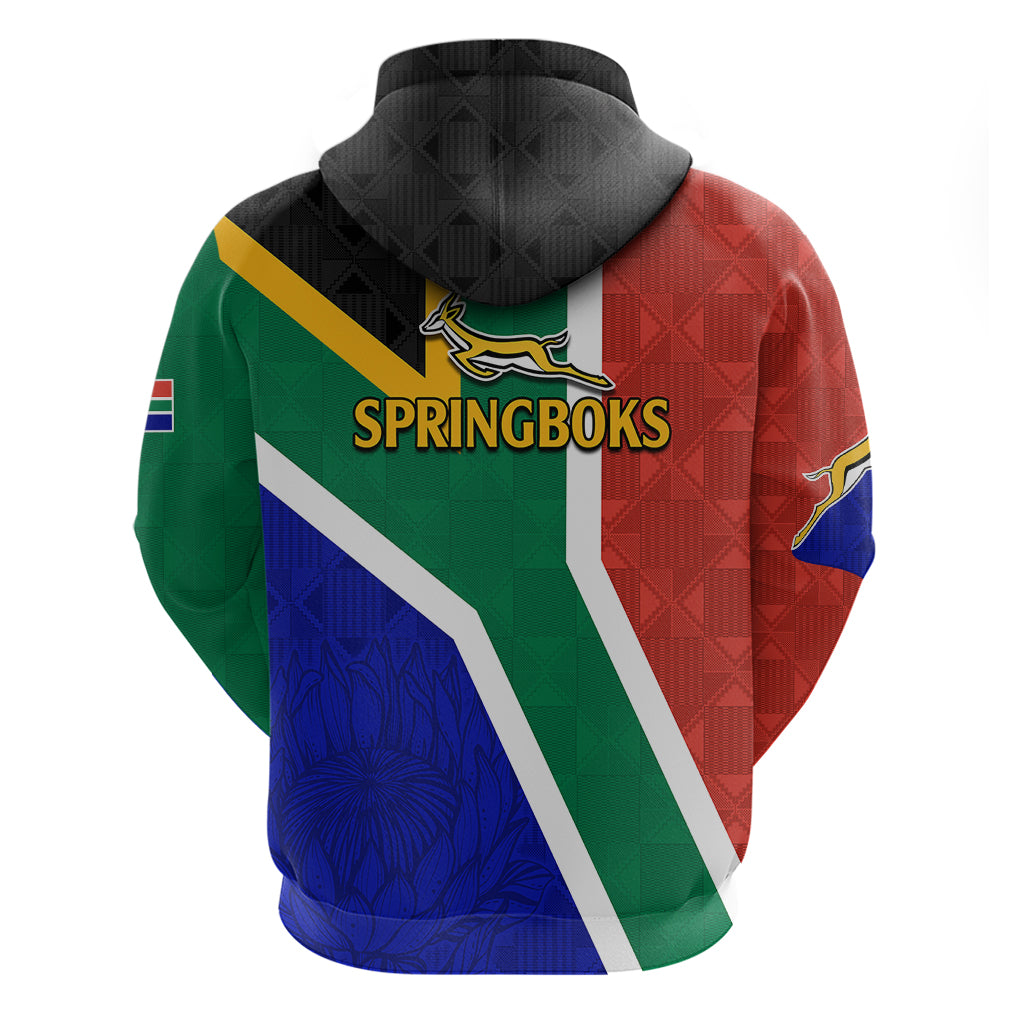 South Africa Springboks Hoodie with Kente Pattern and South African Flag LT9 - Vibe Hoodie Shop