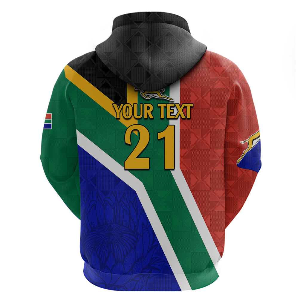 Custom South Africa Springboks Hoodie with Kente Pattern and South African Flag LT9 - Vibe Hoodie Shop