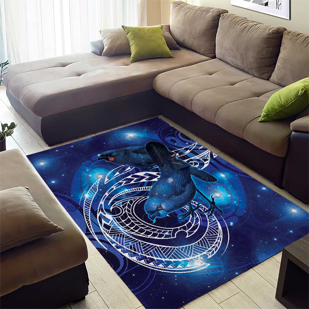 North Island Kokako and South Island Kokako Area Rug New Zealand Native Bird with Galaxy Vibe - Vibe Hoodie Shop