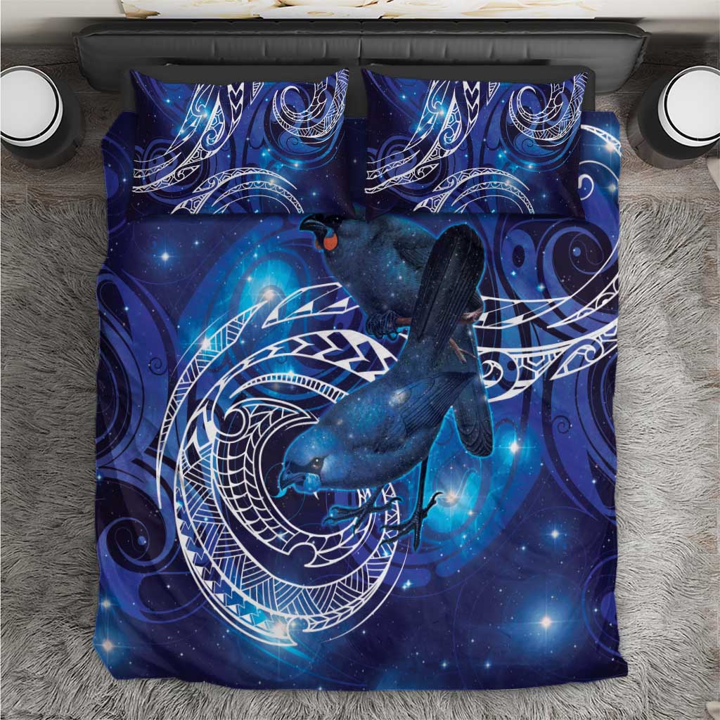 North Island Kokako and South Island Kokako Bedding Set New Zealand Native Bird with Galaxy Vibe - Vibe Hoodie Shop