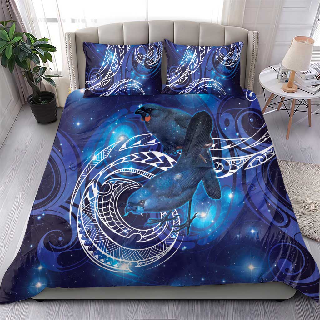 North Island Kokako and South Island Kokako Bedding Set New Zealand Native Bird with Galaxy Vibe - Vibe Hoodie Shop