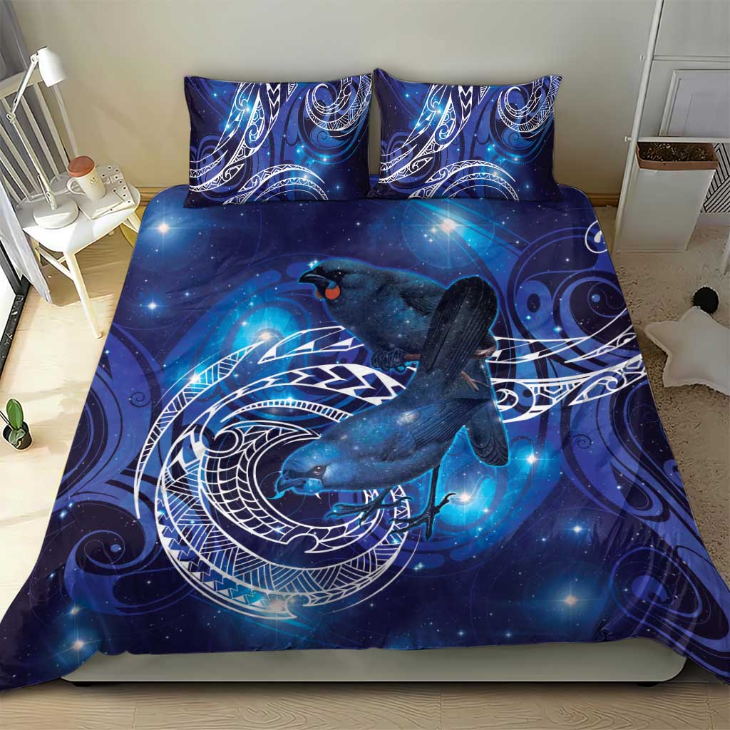 North Island Kokako and South Island Kokako Bedding Set New Zealand Native Bird with Galaxy Vibe - Vibe Hoodie Shop