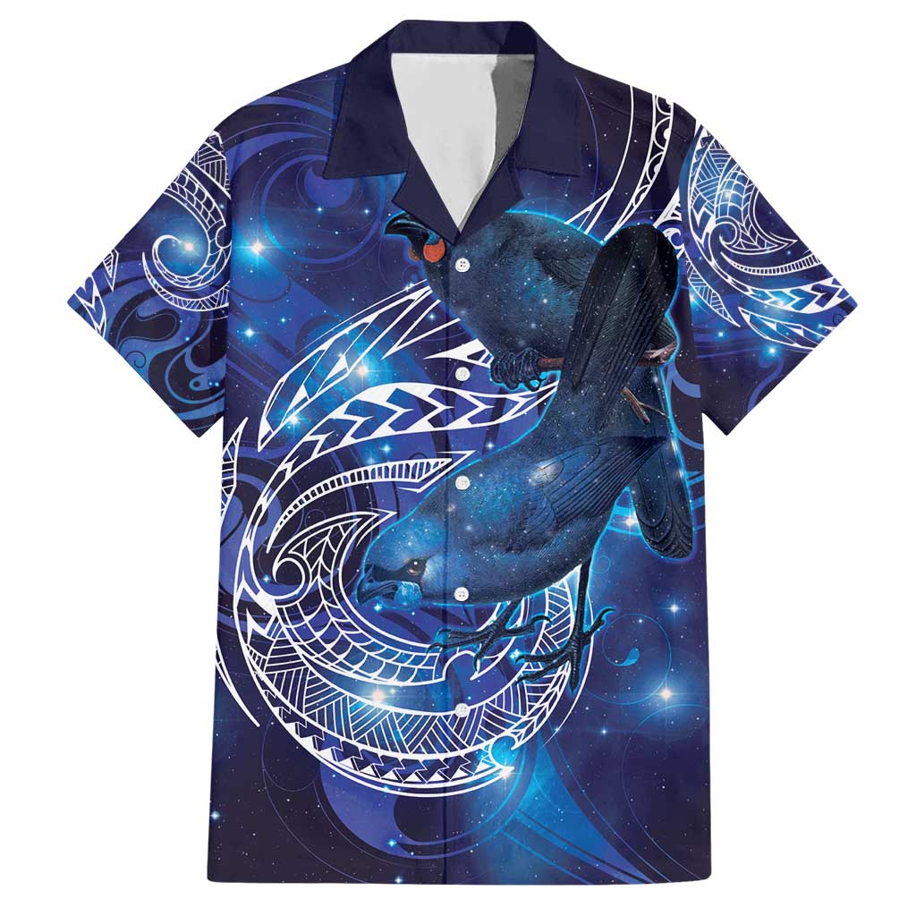 North Island Kokako and South Island Kokako Hawaiian Shirt New Zealand Native Bird with Galaxy Vibe - Vibe Hoodie Shop