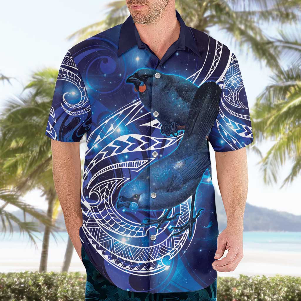 North Island Kokako and South Island Kokako Hawaiian Shirt New Zealand Native Bird with Galaxy Vibe - Vibe Hoodie Shop