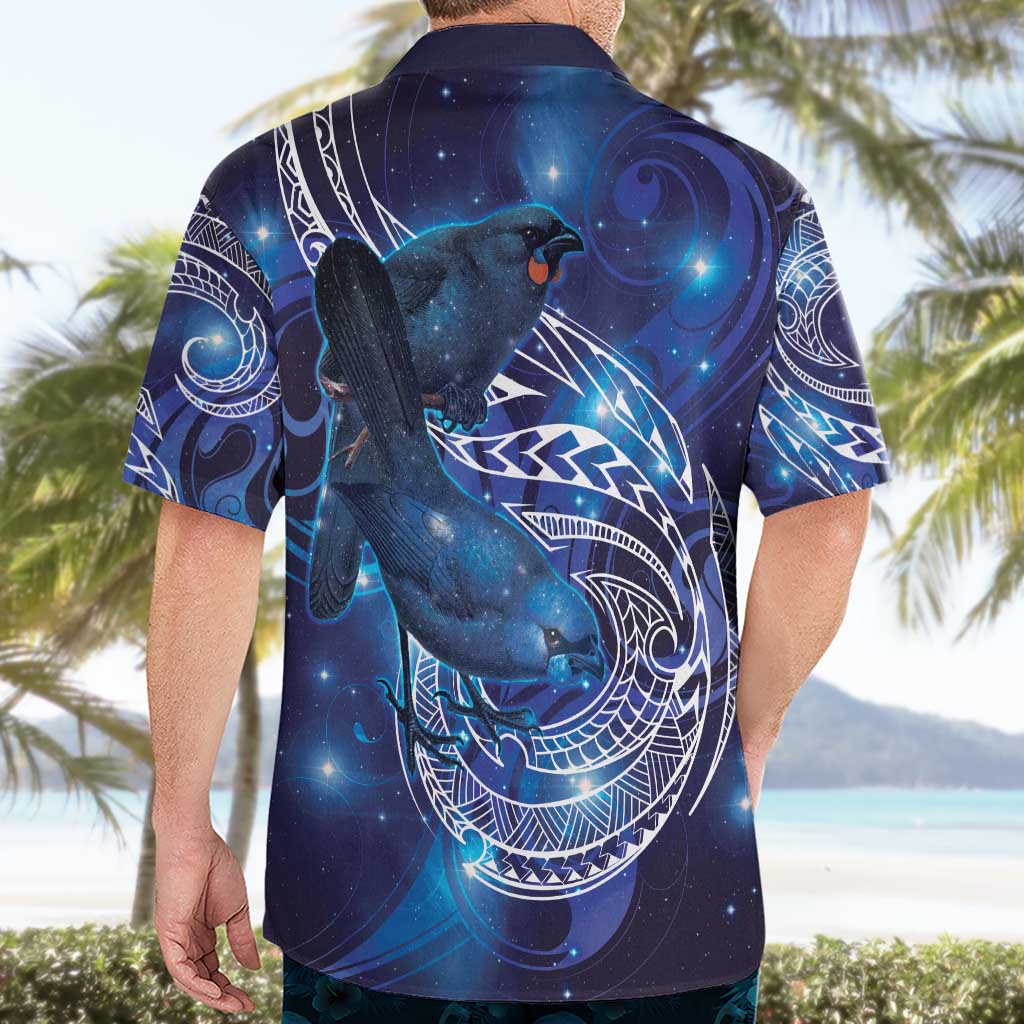 North Island Kokako and South Island Kokako Hawaiian Shirt New Zealand Native Bird with Galaxy Vibe - Vibe Hoodie Shop