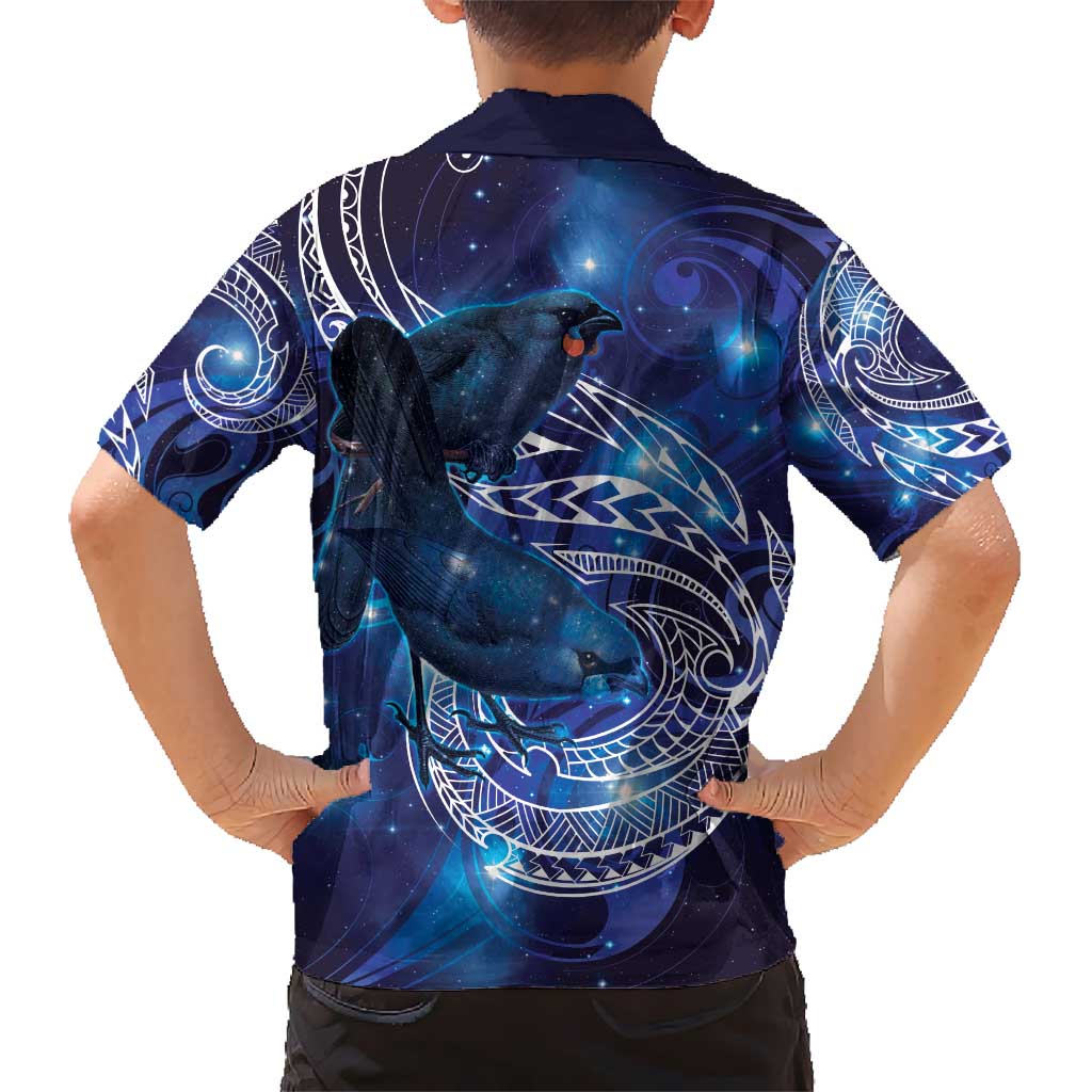 North Island Kokako and South Island Kokako Hawaiian Shirt New Zealand Native Bird with Galaxy Vibe - Vibe Hoodie Shop