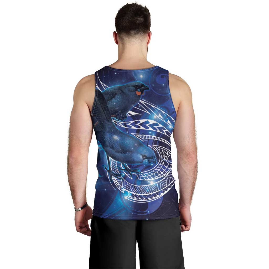 North Island Kokako and South Island Kokako Men Tank Top New Zealand Native Bird with Galaxy Vibe - Vibe Hoodie Shop