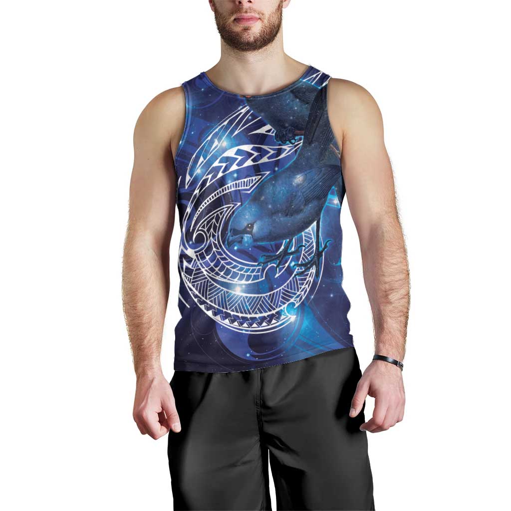 North Island Kokako and South Island Kokako Men Tank Top New Zealand Native Bird with Galaxy Vibe - Vibe Hoodie Shop