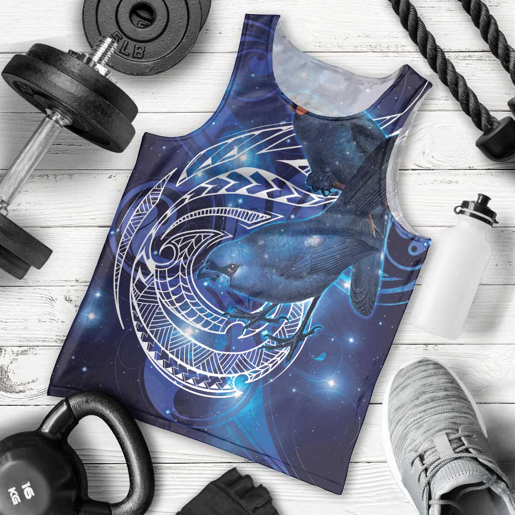 North Island Kokako and South Island Kokako Men Tank Top New Zealand Native Bird with Galaxy Vibe - Vibe Hoodie Shop