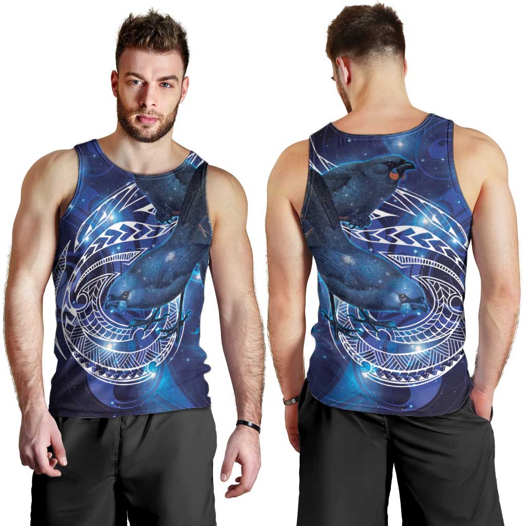 North Island Kokako and South Island Kokako Men Tank Top New Zealand Native Bird with Galaxy Vibe - Vibe Hoodie Shop
