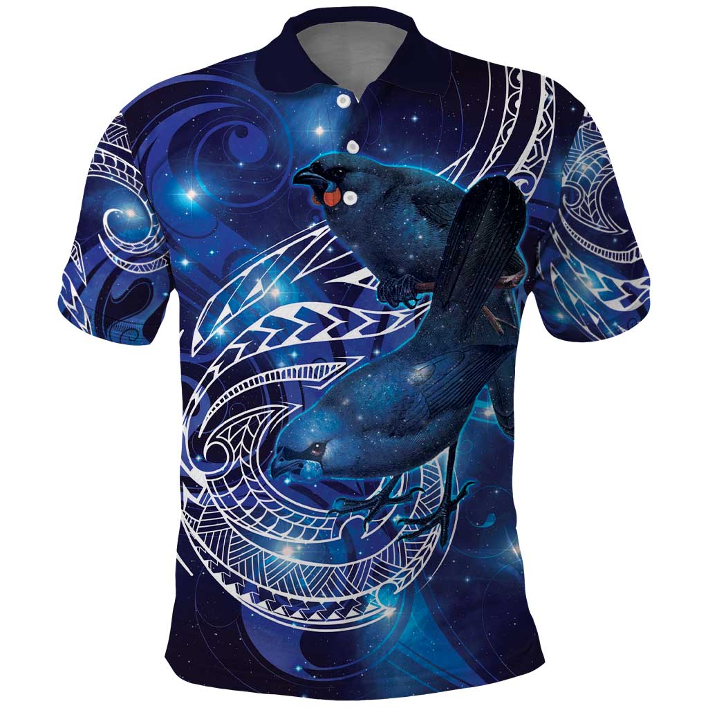 North Island Kokako and South Island Kokako Polo Shirt New Zealand Native Bird with Galaxy Vibe LT9 - Vibe Hoodie Shop