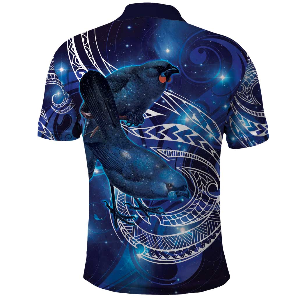 North Island Kokako and South Island Kokako Polo Shirt New Zealand Native Bird with Galaxy Vibe LT9 - Vibe Hoodie Shop