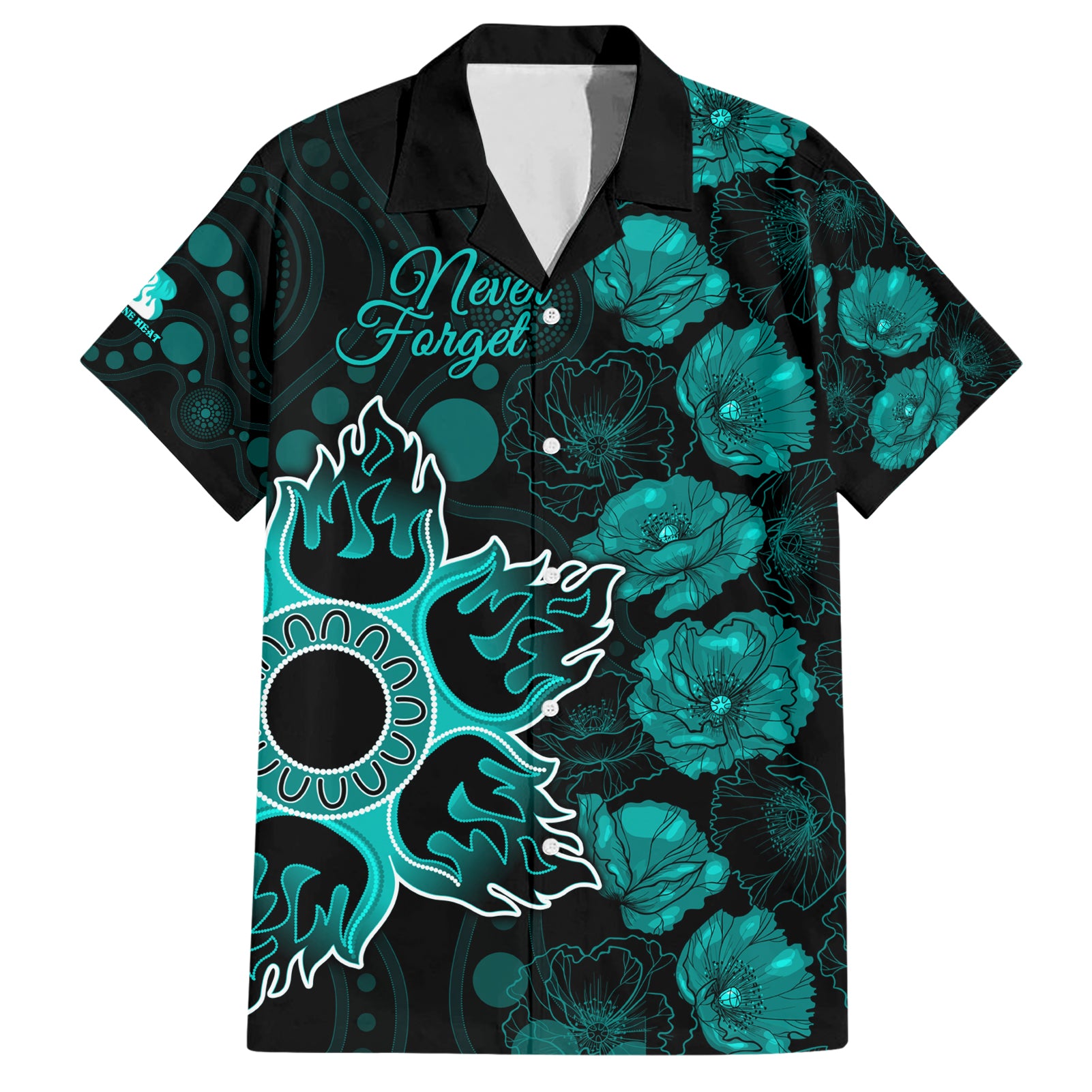 Heat Cricket Never Forget Custom Hawaiian Shirt ANZAC Day with Poppy Aboriginal - Vibe Hoodie Shop