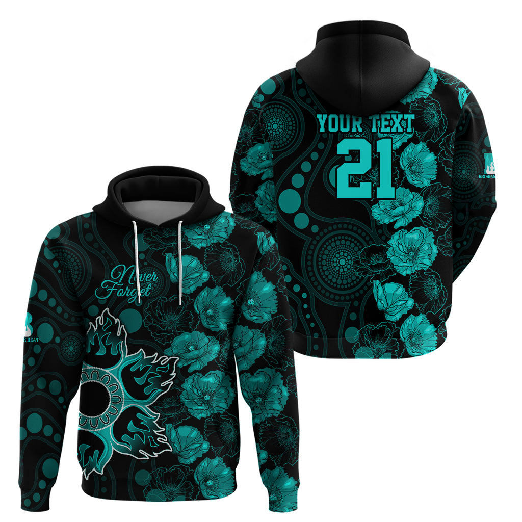 Heat Cricket Never Forget Custom Hoodie ANZAC Day with Poppy Aboriginal LT9 - Vibe Hoodie Shop