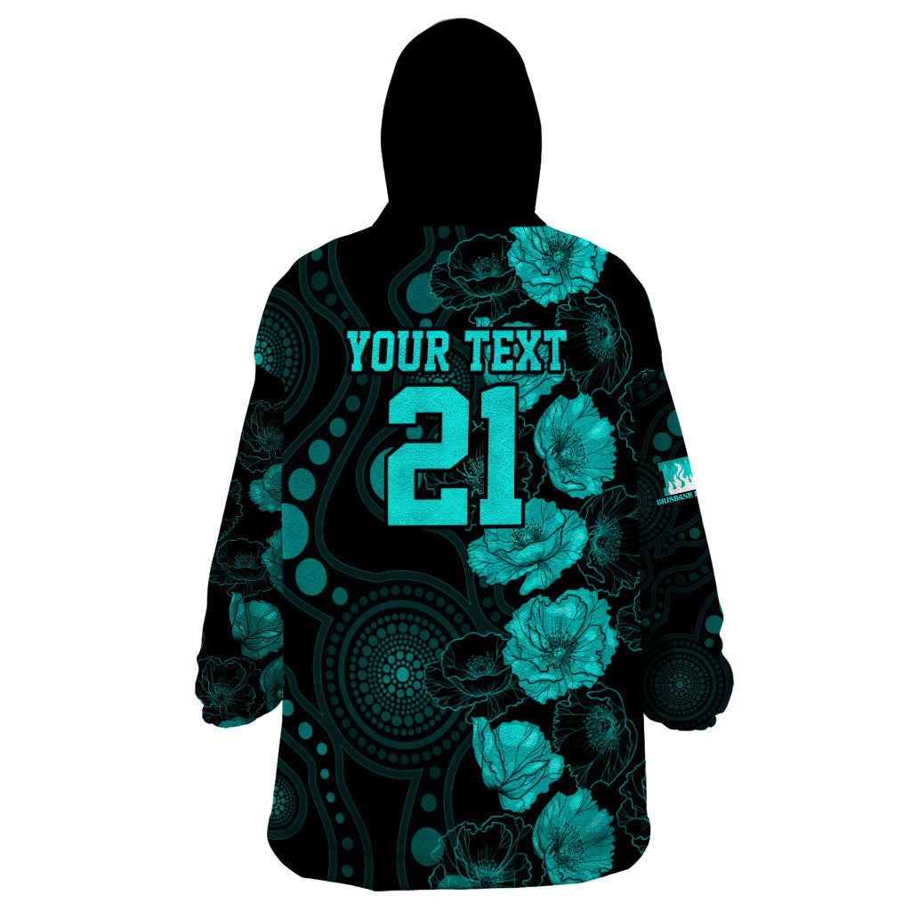 Heat Cricket Never Forget Custom Wearable Blanket Hoodie ANZAC Day with Poppy Aboriginal - Vibe Hoodie Shop