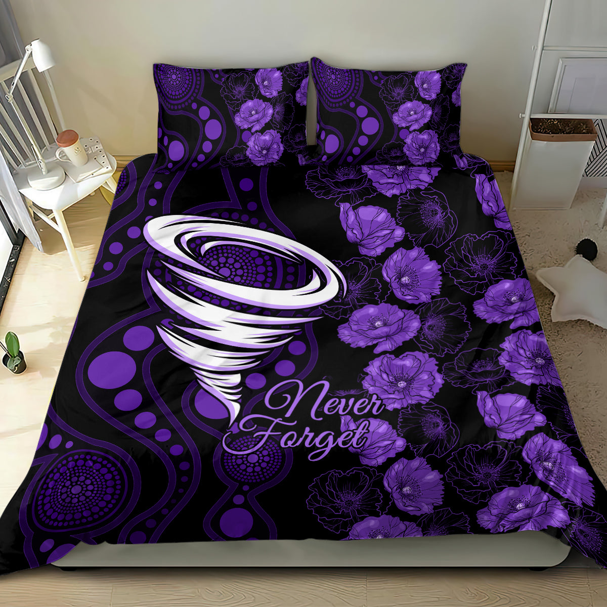 Hurricanes Cricket Never Forget Custom Bedding Set ANZAC Day with Poppy Aboriginal - Vibe Hoodie Shop