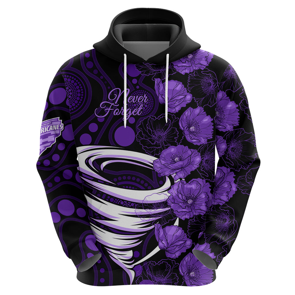 Hurricanes Cricket Never Forget Custom Hoodie ANZAC Day with Poppy Aboriginal LT9 - Vibe Hoodie Shop