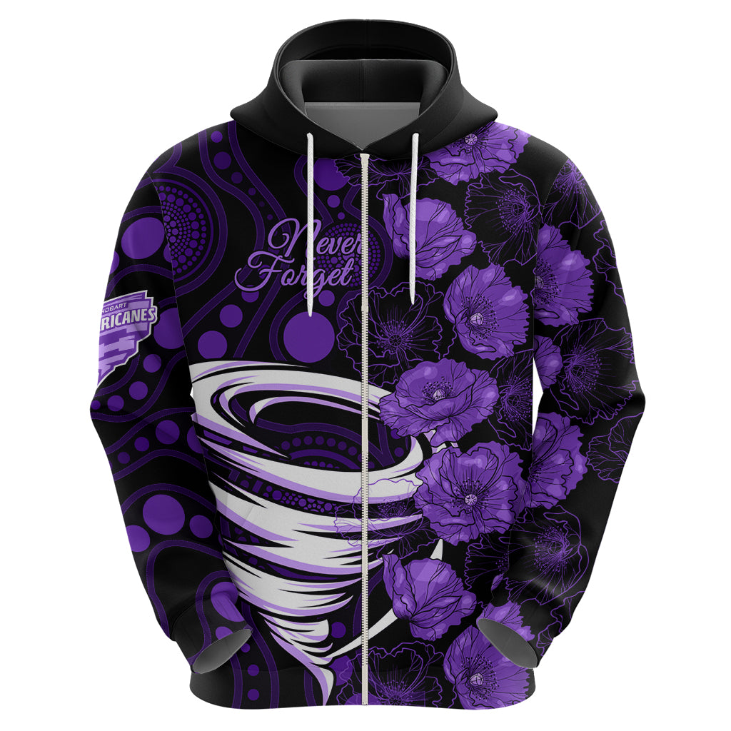 Hurricanes Cricket Never Forget Custom Hoodie ANZAC Day with Poppy Aboriginal LT9 - Vibe Hoodie Shop