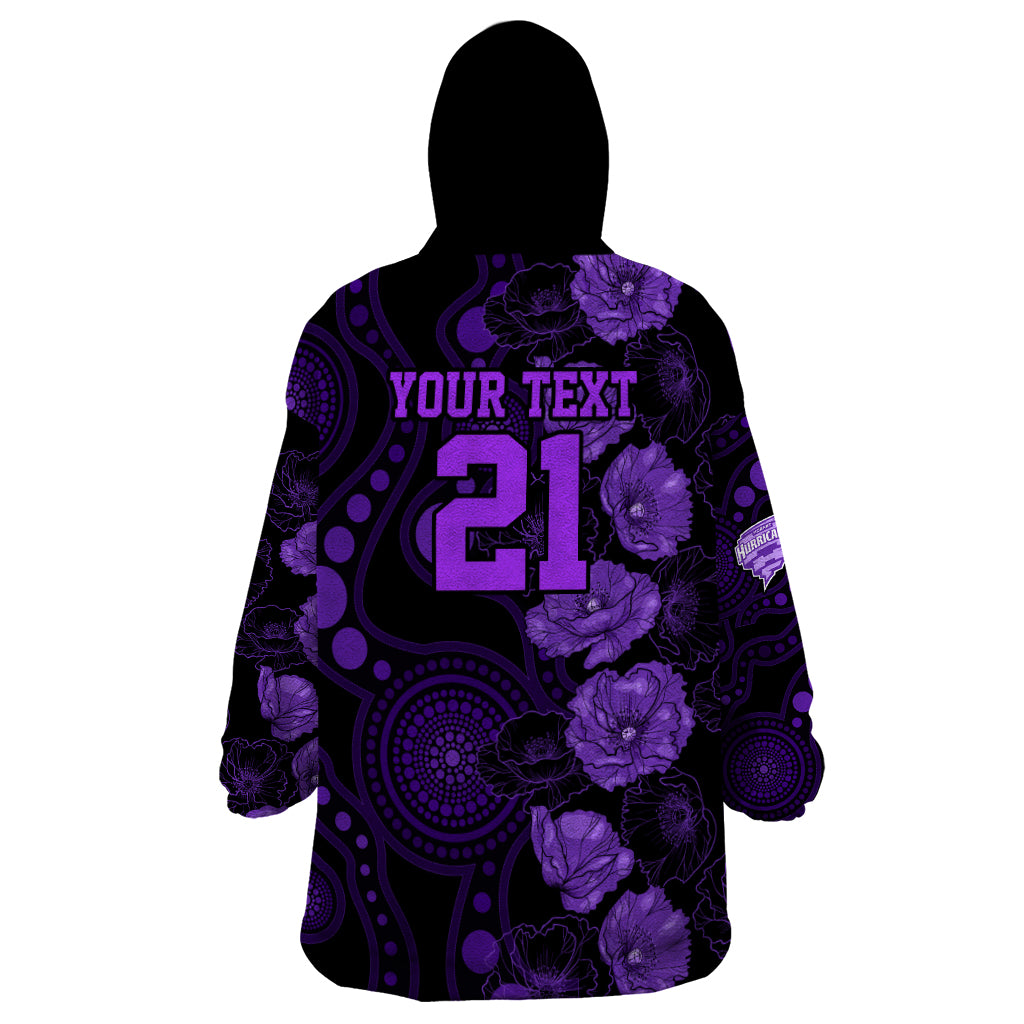 Hurricanes Cricket Never Forget Custom Wearable Blanket Hoodie ANZAC Day with Poppy Aboriginal - Vibe Hoodie Shop