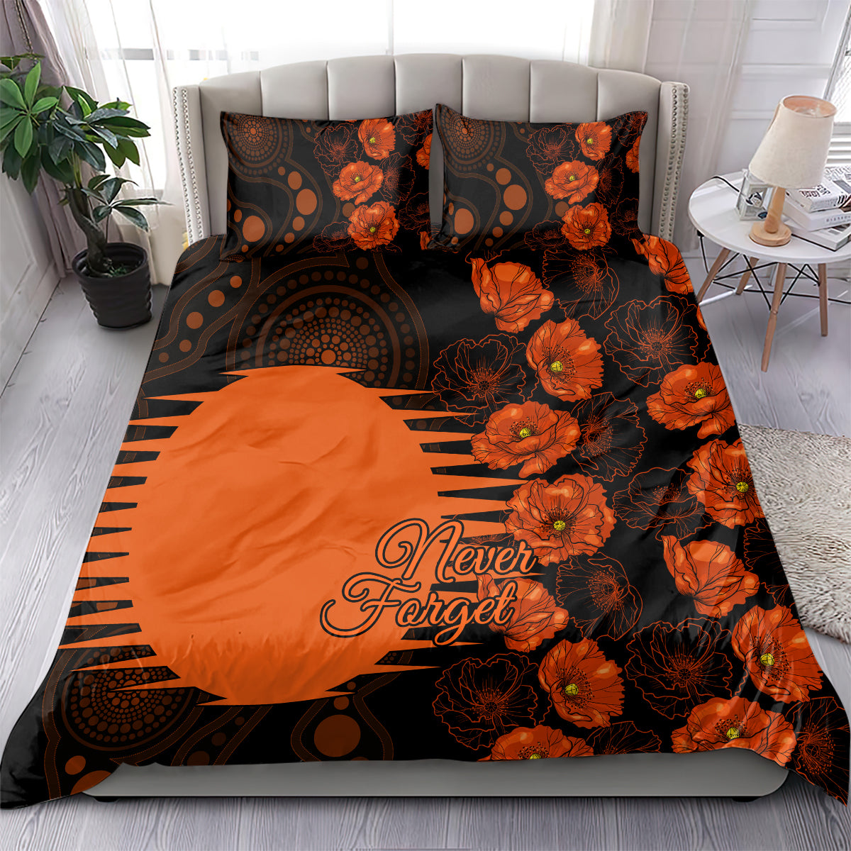 Scorchers Cricket Never Forget Custom Bedding Set ANZAC Day with Poppy Aboriginal - Vibe Hoodie Shop