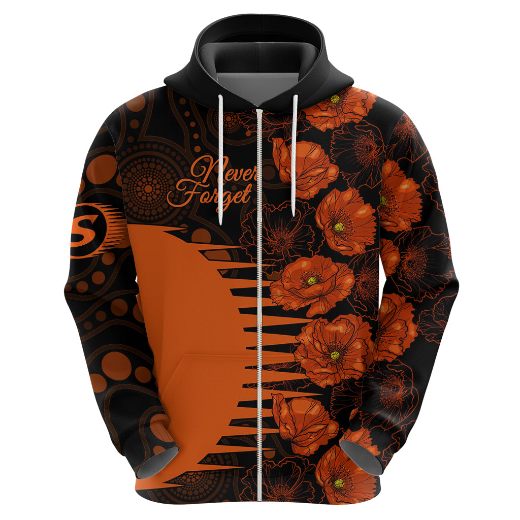 Scorchers Cricket Never Forget Custom Hoodie ANZAC Day with Poppy Aboriginal LT9 - Vibe Hoodie Shop