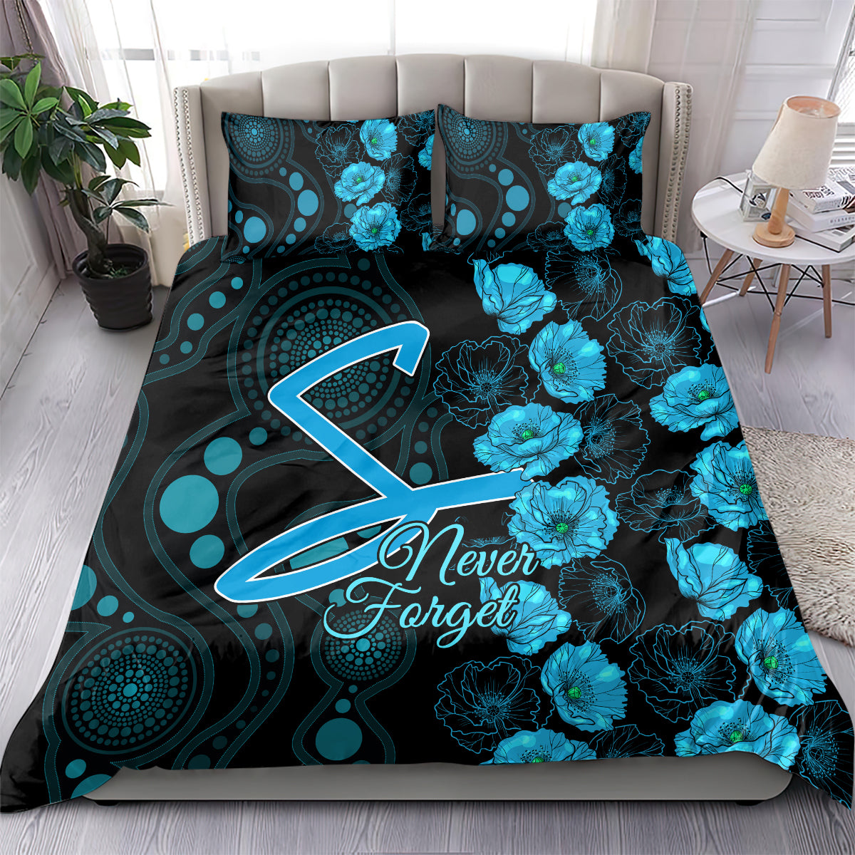 Strikers Cricket Never Forget Custom Bedding Set ANZAC Day with Poppy Aboriginal - Vibe Hoodie Shop